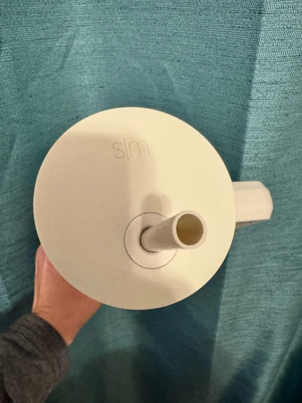 Checkered Insulated Travel Mug with Handle - Beige & Cream - Picture 4 of 9